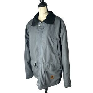 Buffalo Outdoors Workwear Flannel Lined Canvas Barn Coat Gray Mens Size L